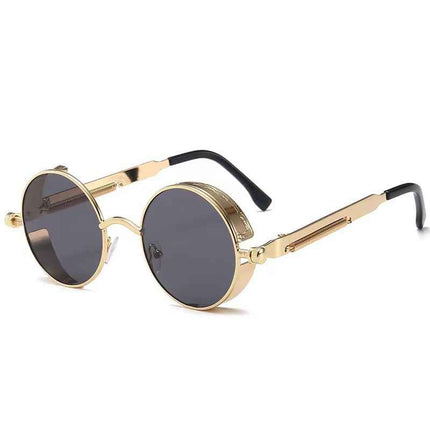 Steampunk Round Sunglasses UV400 Metal Spring Frame Retro Streetwear Unisex – Rayzora Steam Punk