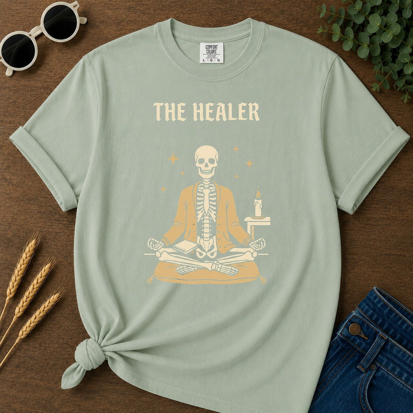 Healer Skeleton T-Shirt - Bay Mockup