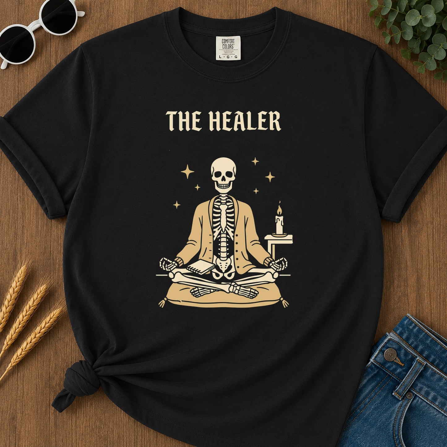 Healer Skeleton T-Shirt - Black Mockup