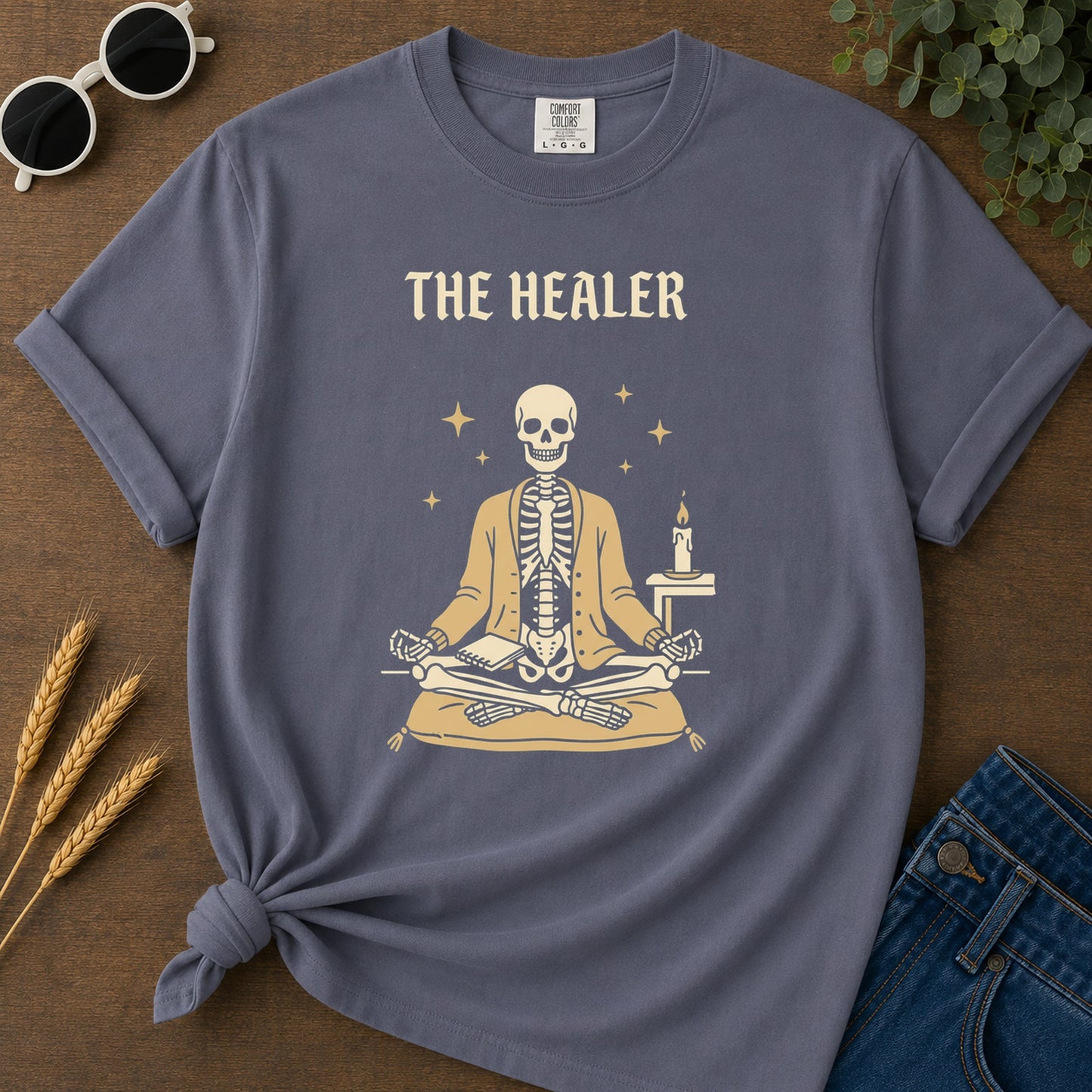 Healer Skeleton T-Shirt - Navy Mockup