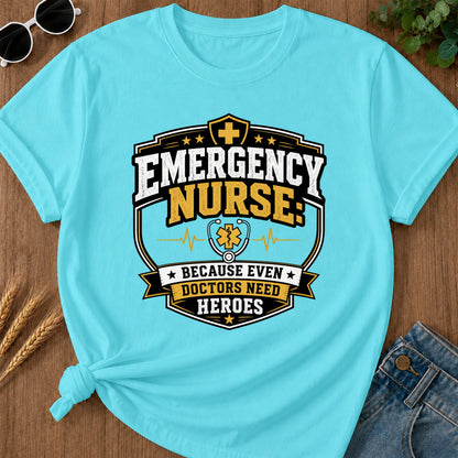 Emergency Nurse T-Shirt - Lagoon Blue Mockup