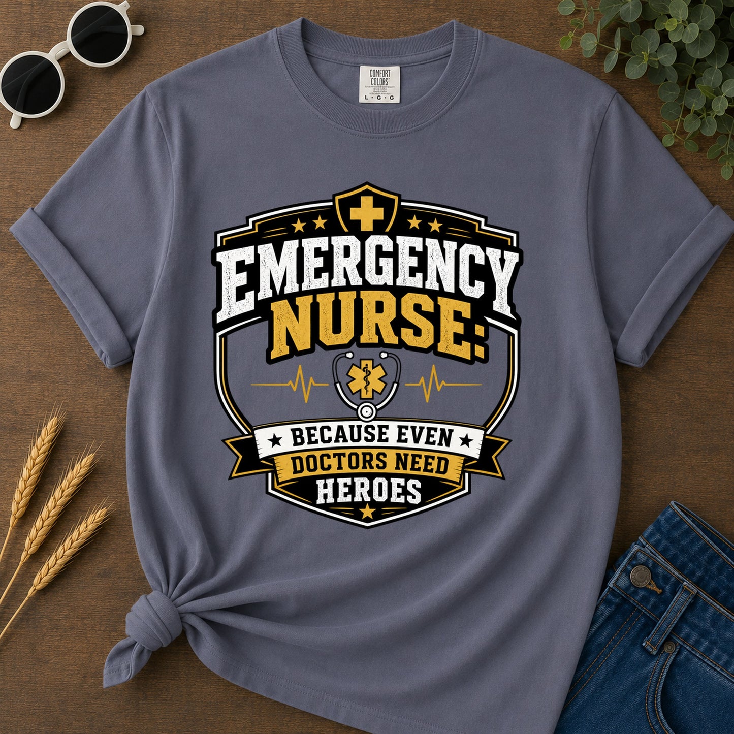 Emergency Nurse T-Shirt - Navy Mockup