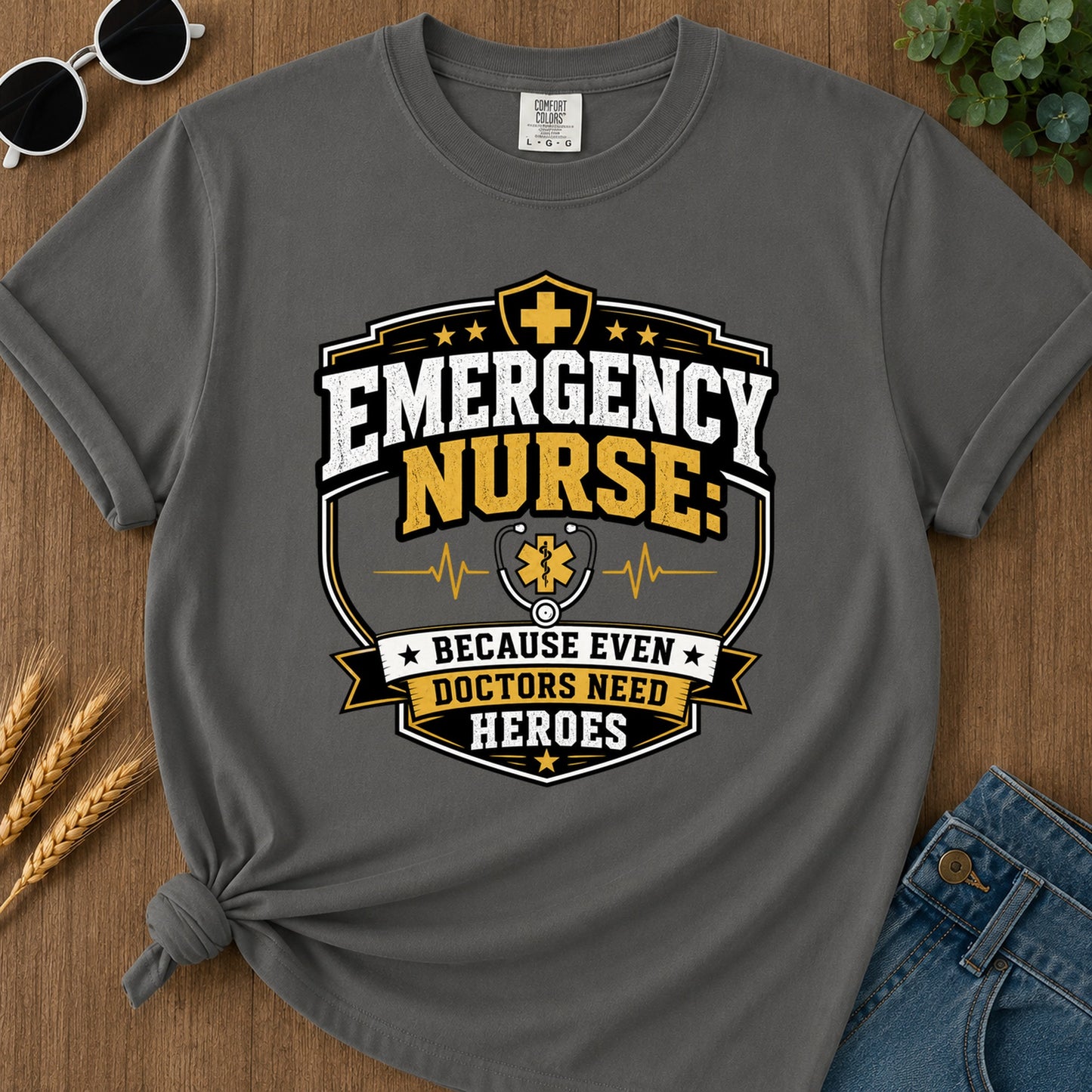 Emergency Nurse T-Shirt - Pepper Mockup