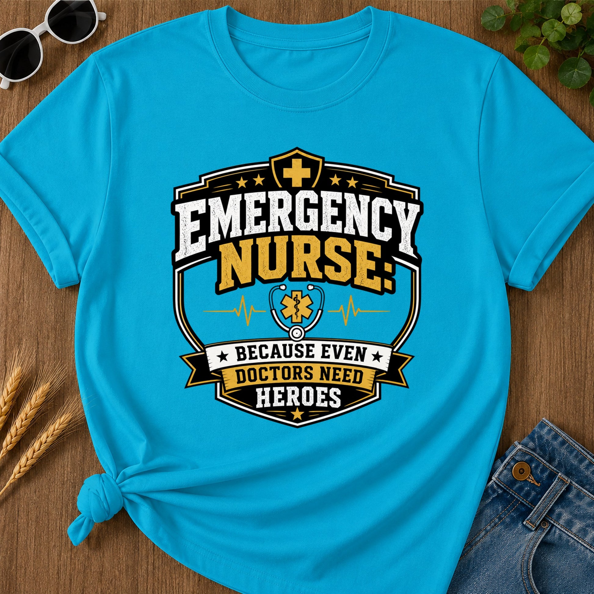 Emergency Nurse T-Shirt - Sapphire Mockup