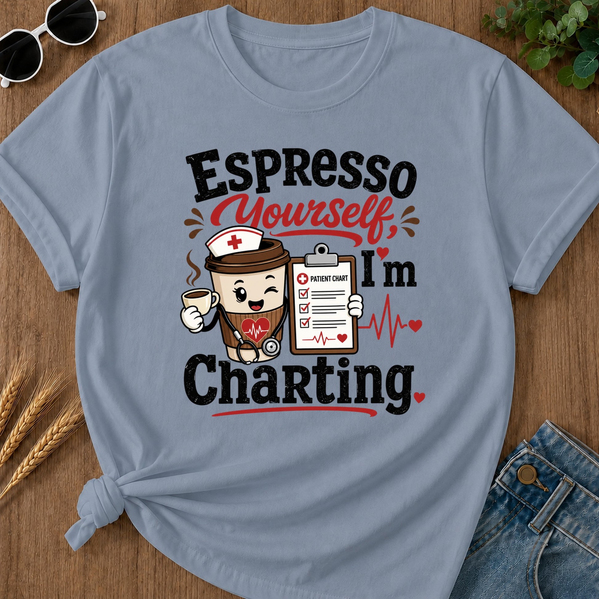Espresso Yourself T-Shirt - Blue Jean Mockup
