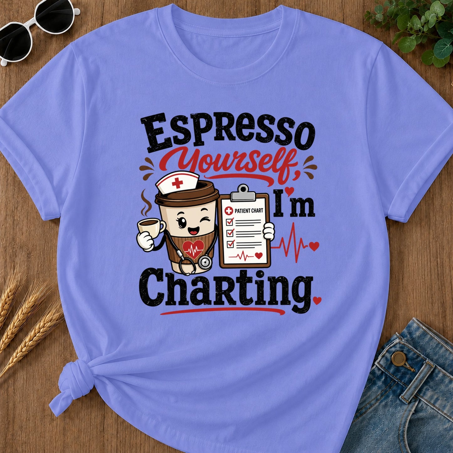 Espresso Yourself T-Shirt - Flo Blue Mockup