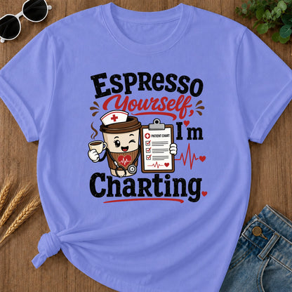 Espresso Yourself T-Shirt - Flo Blue Mockup
