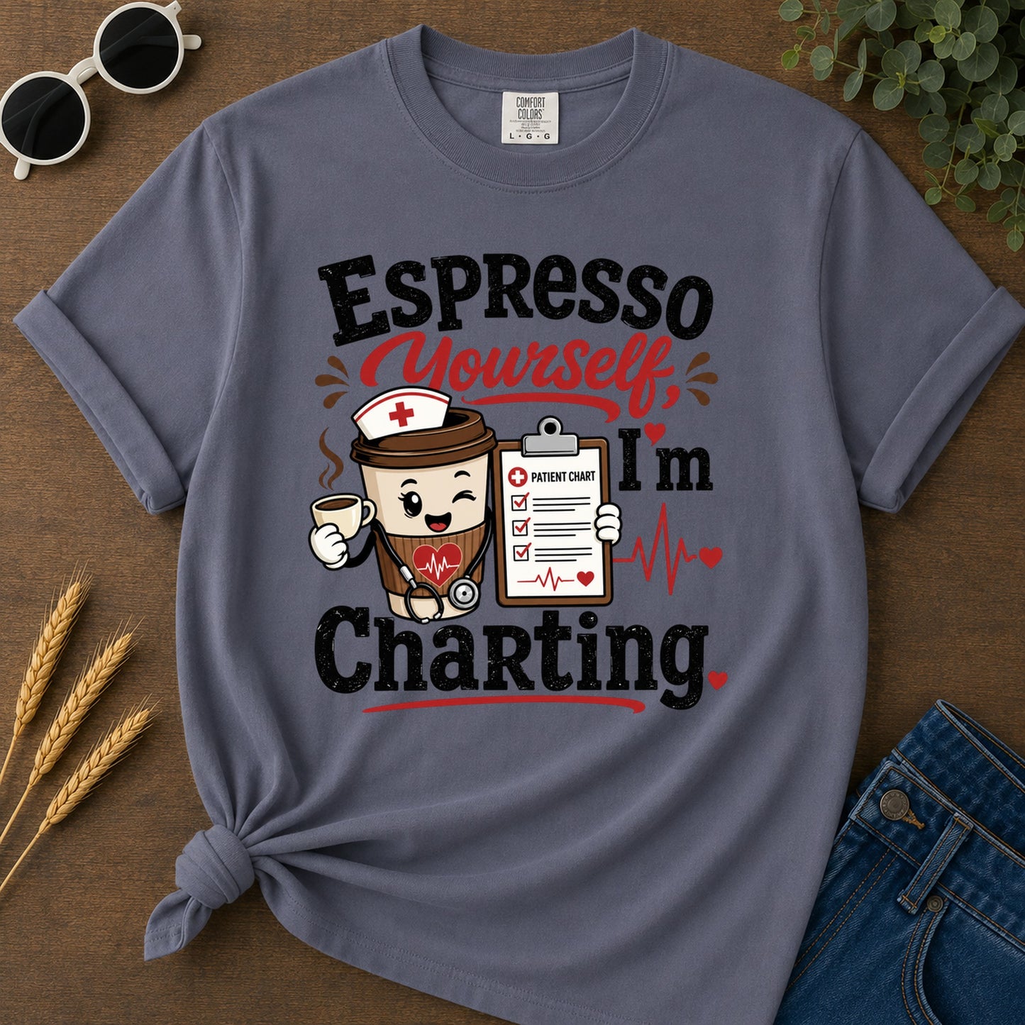 Espresso Yourself T-Shirt - Navy Mockup