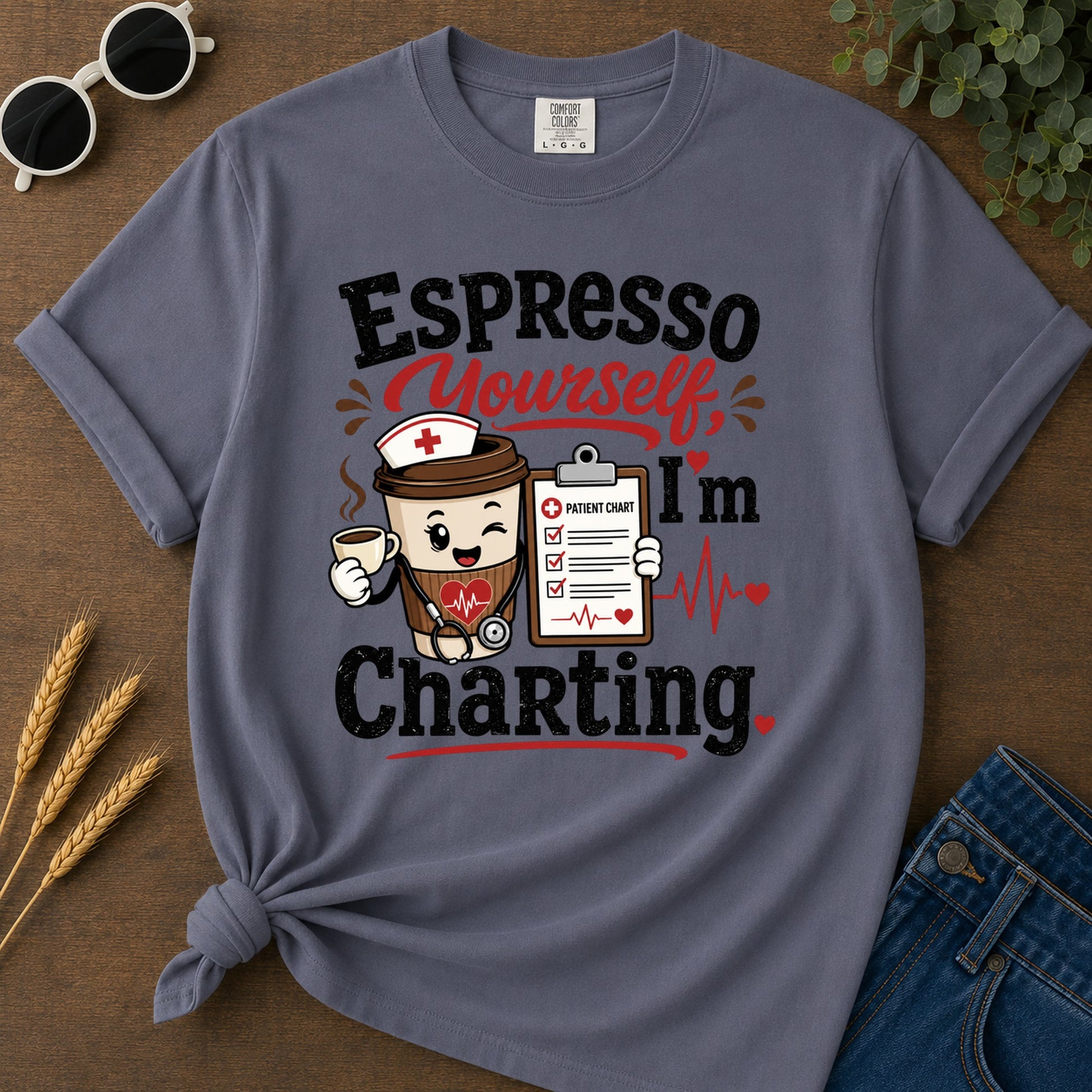 Espresso Yourself T-Shirt - Navy Mockup