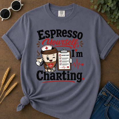 Espresso Yourself T-Shirt - Navy Mockup