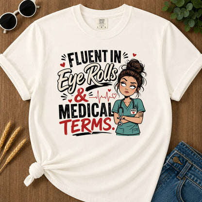 Fluent Eye Rolls T-Shirt - Ivory Mockup