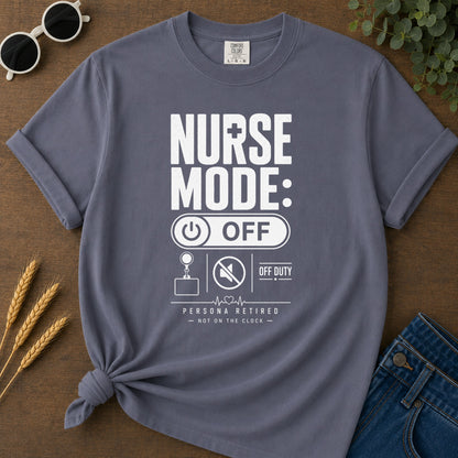 Nurse Mode Off 5 T-Shirt - Navy Mockup