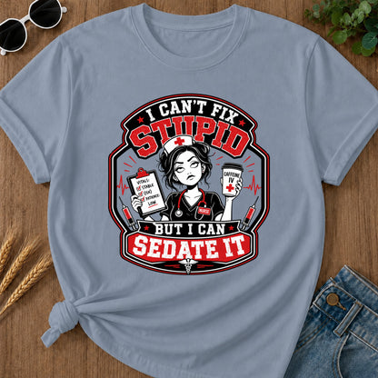 Cant Fix Stupid T-Shirt - Blue Jean Mockup