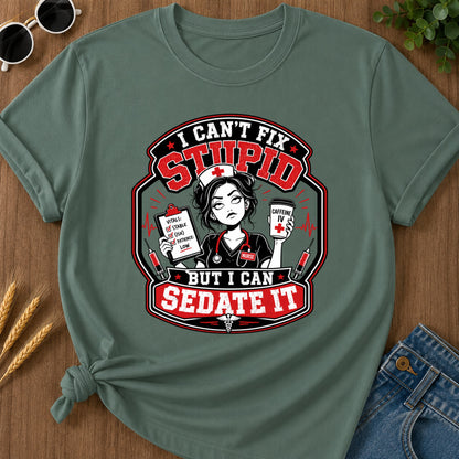 Cant Fix Stupid T-Shirt - Blue Spruce Mockup