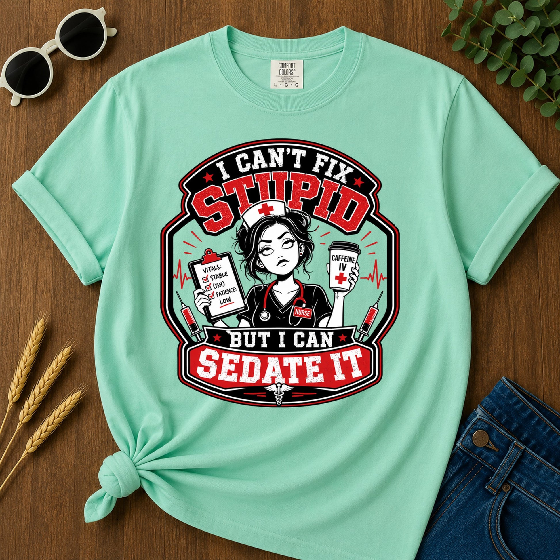Cant Fix Stupid T-Shirt - Island Reef Mockup