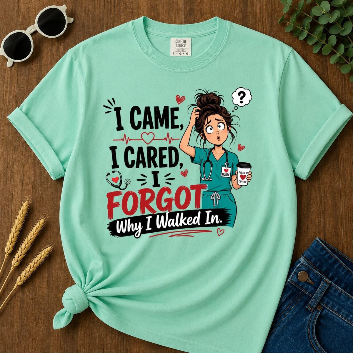 Came Cared T-Shirt - Island Reef Mockup