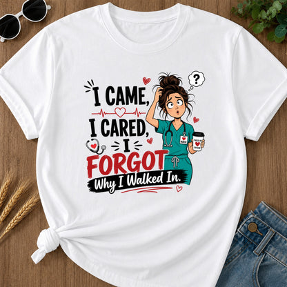 Came Cared T-Shirt - White Mockup