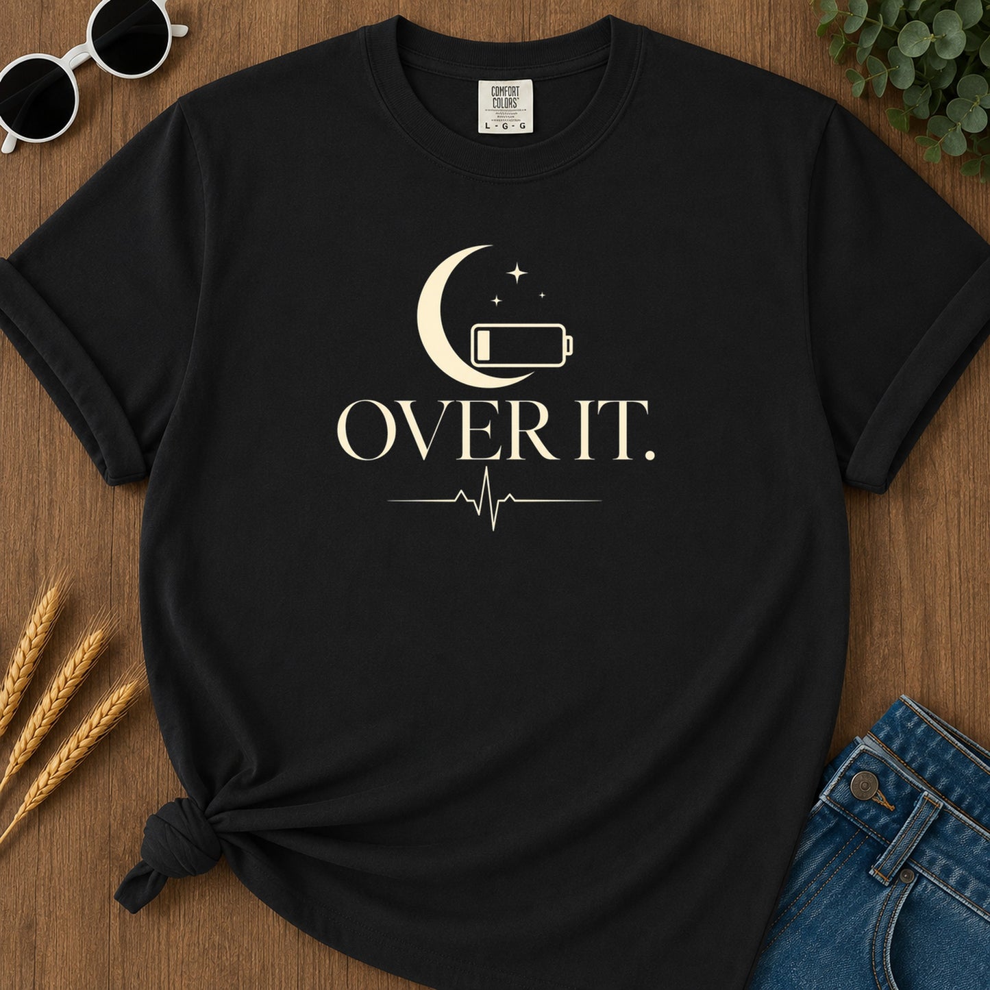 Over It T-Shirt - Black Mockup