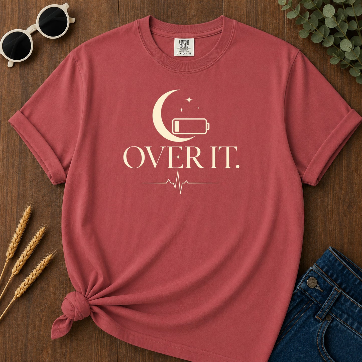 Over It T-Shirt - Crimson Mockup