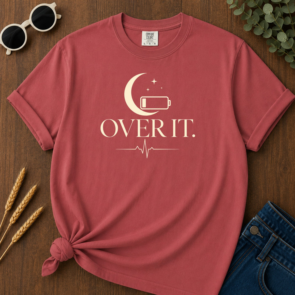 Over It T-Shirt - Crimson Mockup