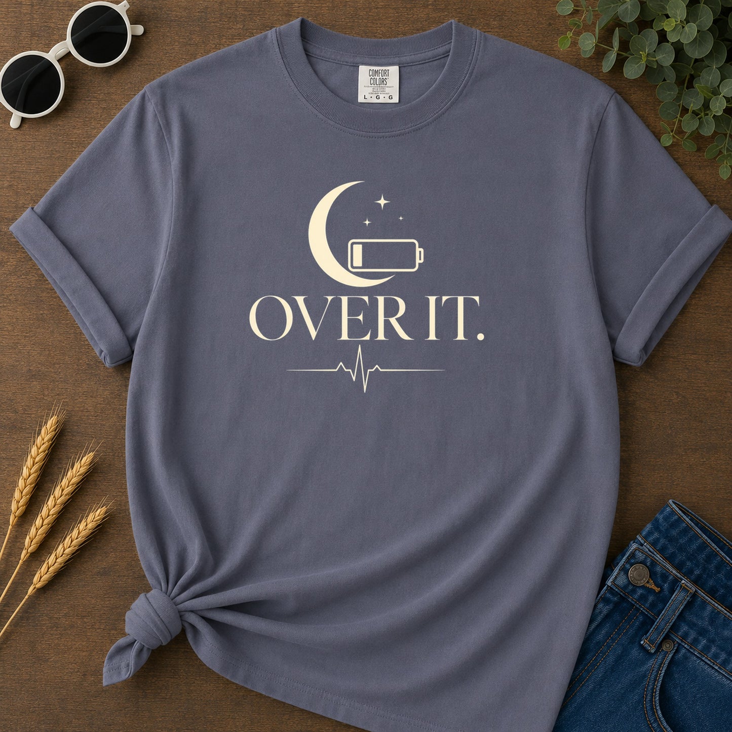 Over It T-Shirt - Navy Mockup