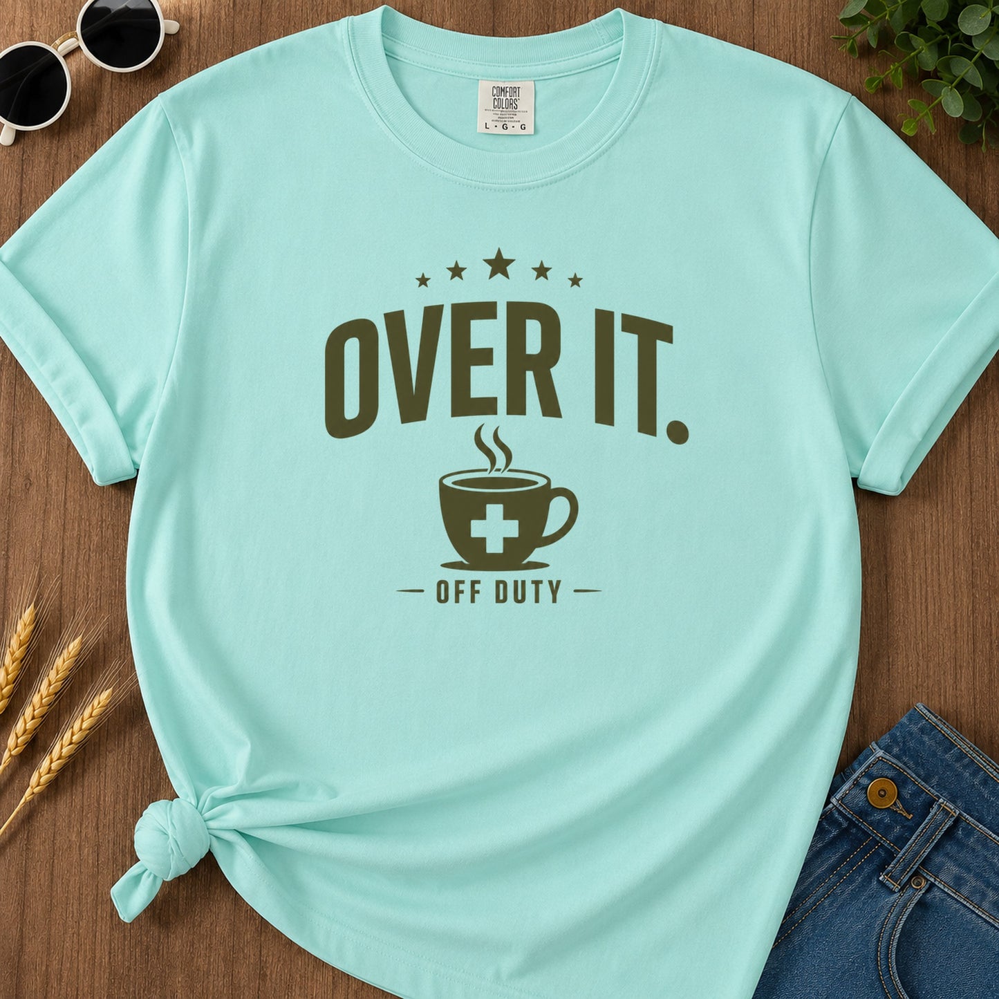 Over It 2 T-Shirt - Chalky Mint Mockup