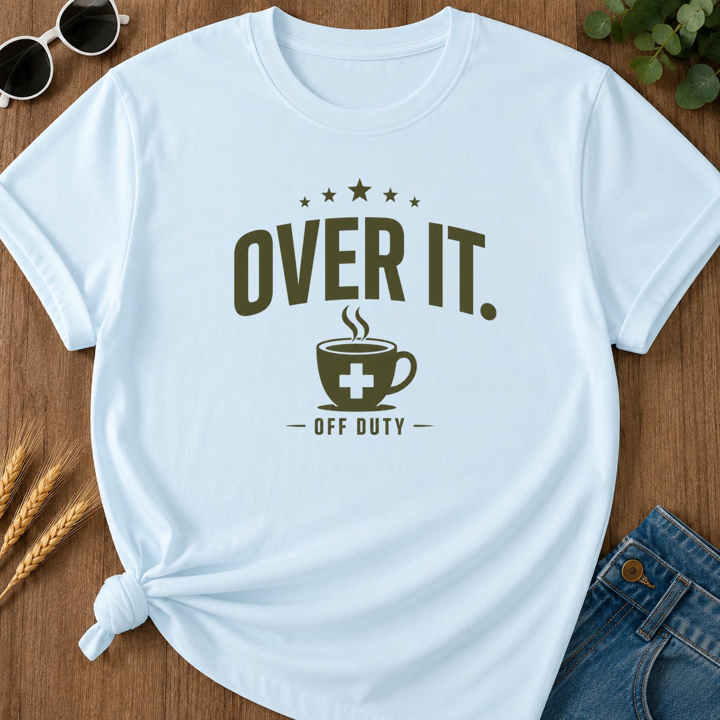 Over It 2 T-Shirt - Chambray Mockup