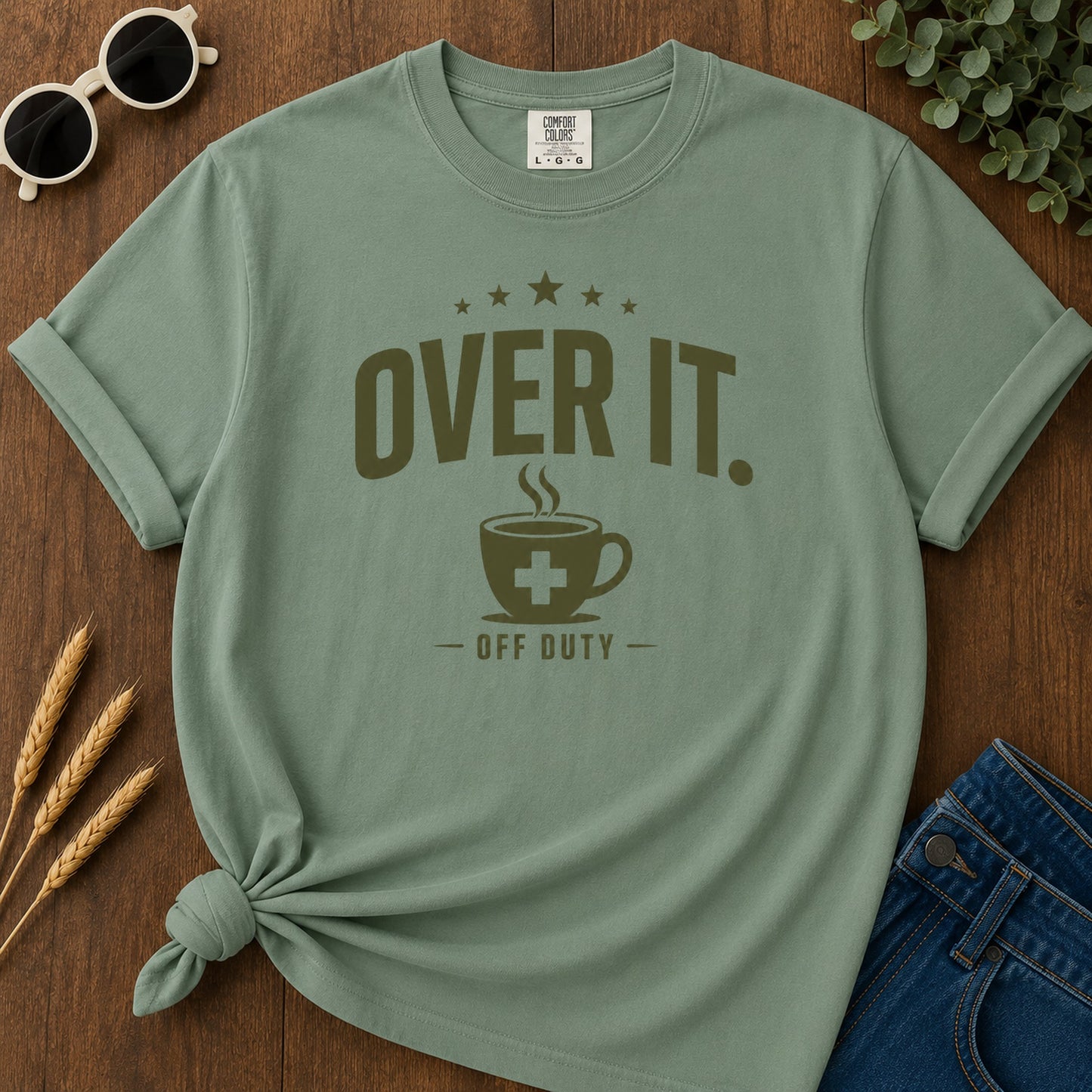 Over It 2 T-Shirt - Light Green Mockup