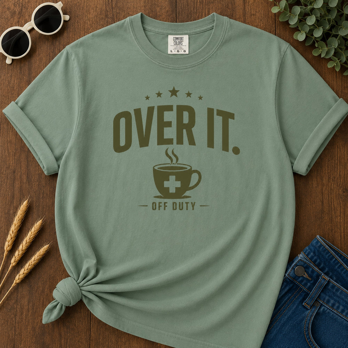 Over It 2 T-Shirt - Light Green Mockup