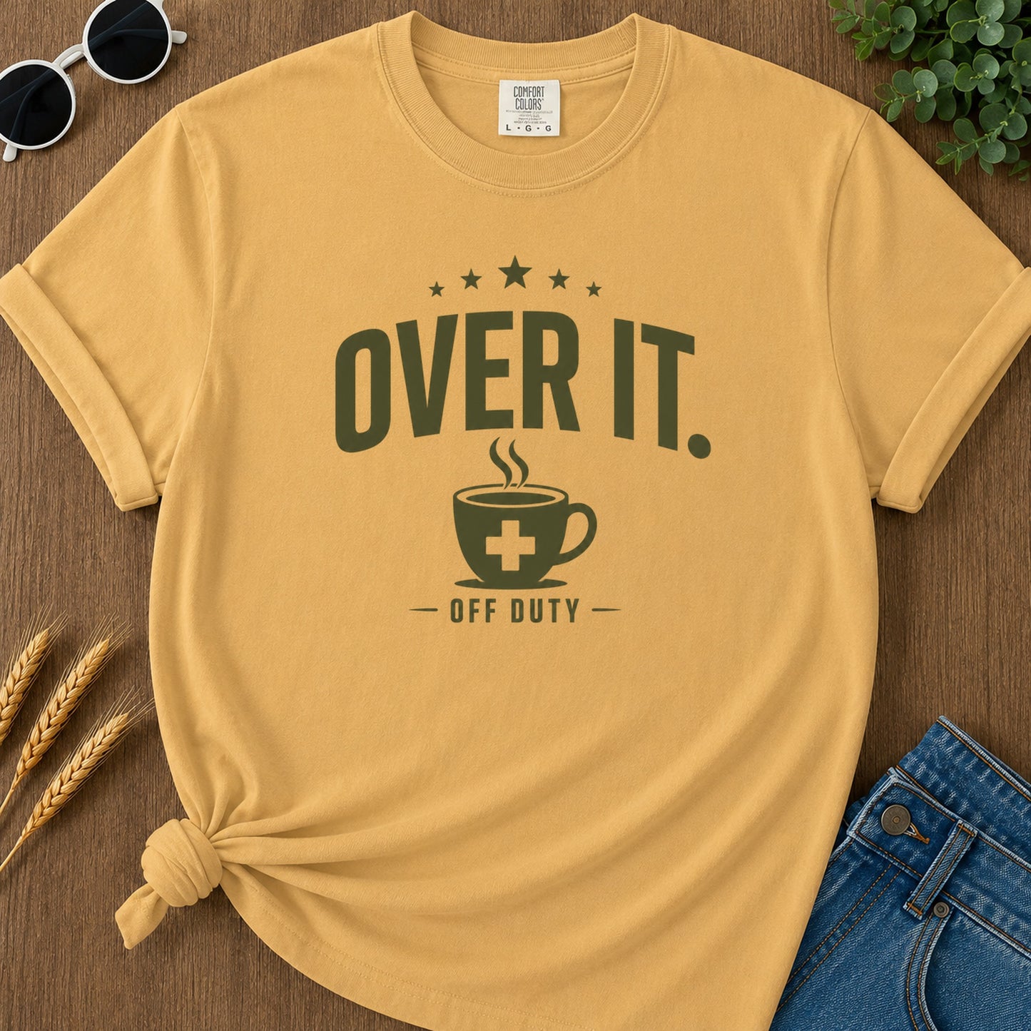Over It 2 T-Shirt - Mustard Mockup