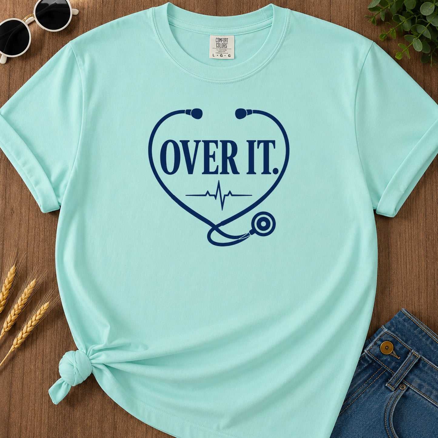 Over It 98 T-Shirt - Chalky Mint Mockup