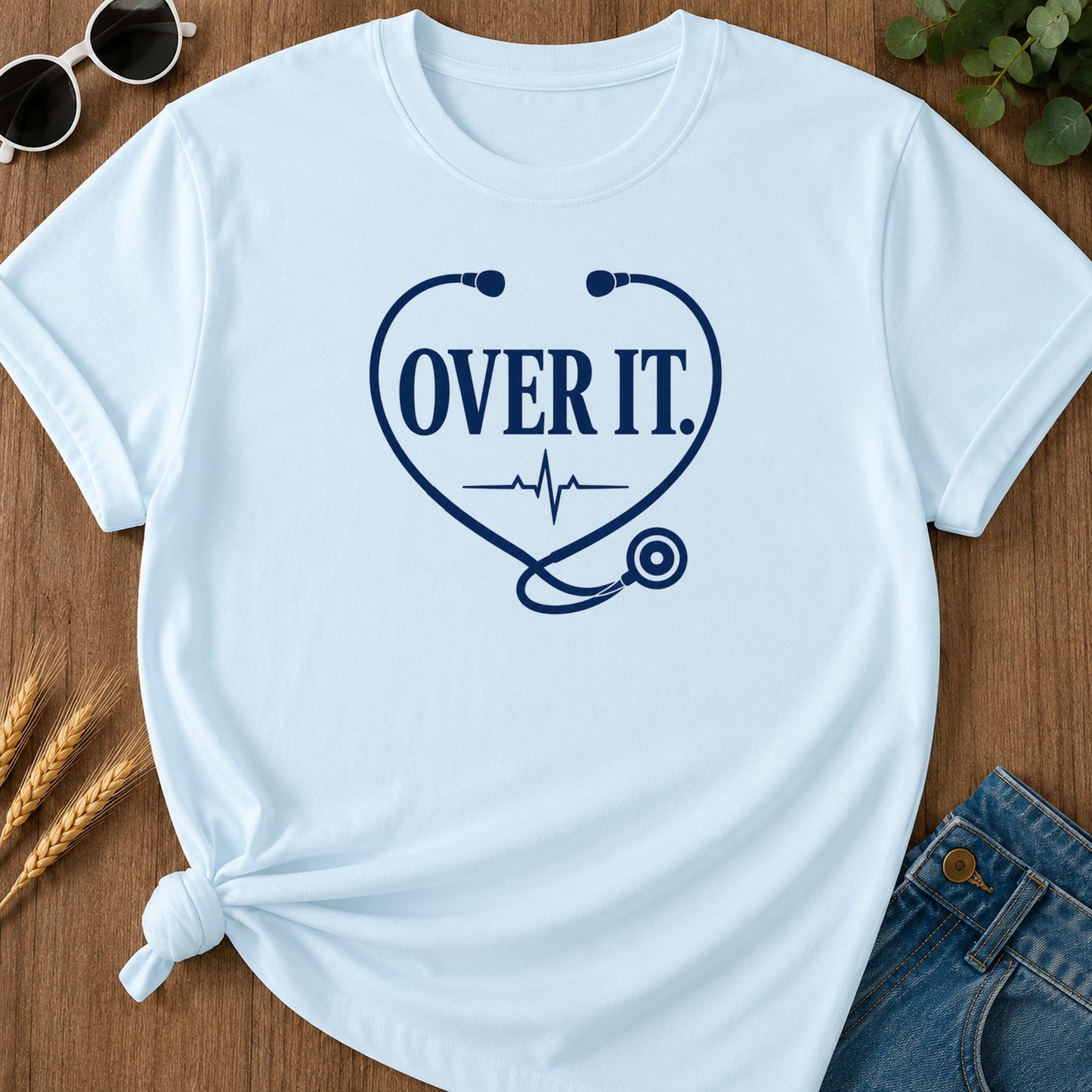 Over It 98 T-Shirt - Chambray Mockup