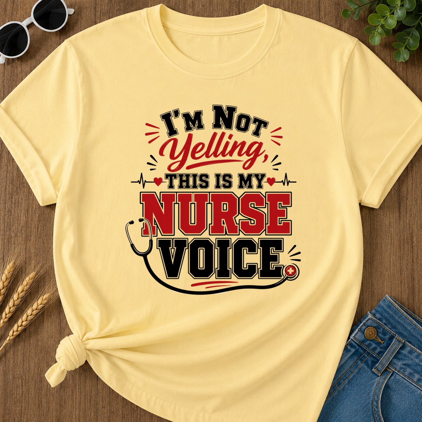 Nurse Voice T-Shirt - Butter Mockup