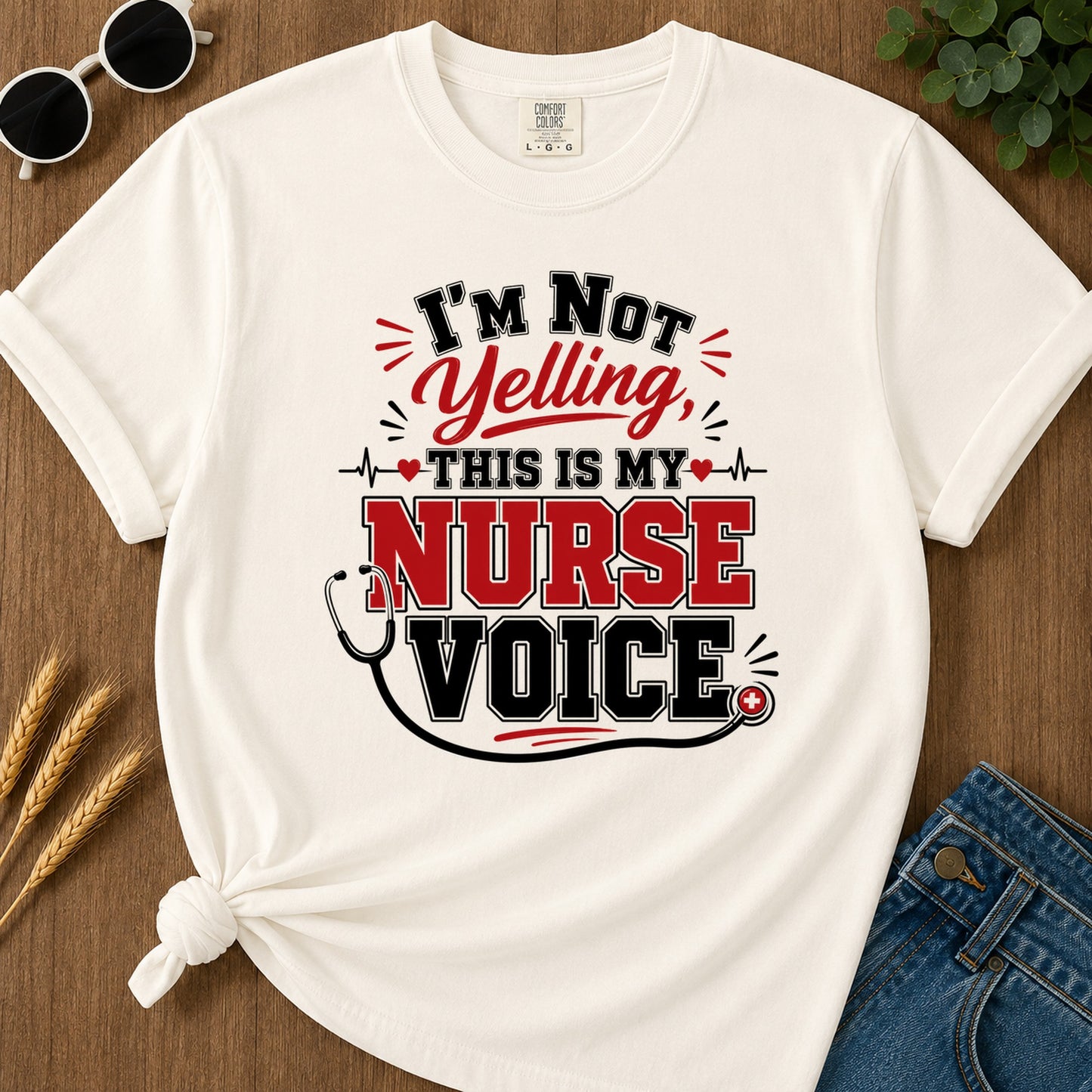 Nurse Voice T-Shirt - Ivory Mockup