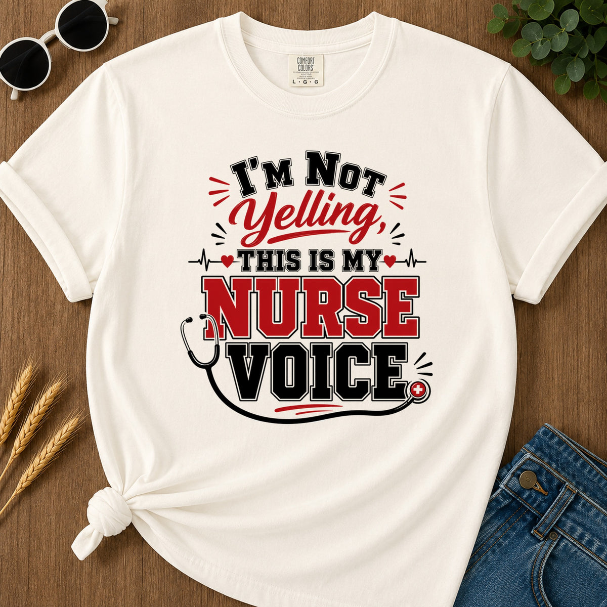 Nurse Voice T-Shirt - Ivory Mockup