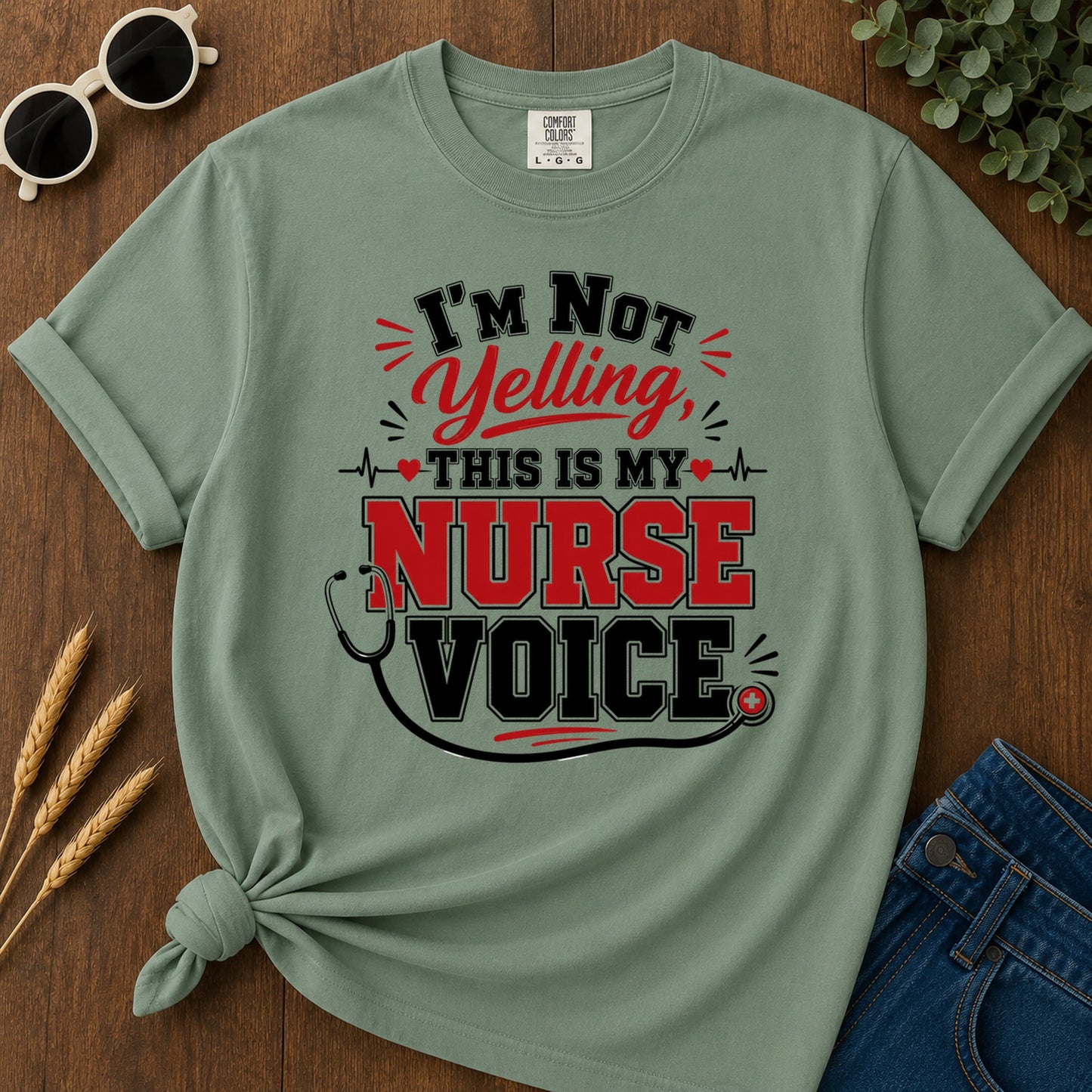 Nurse Voice T-Shirt - Light Green Mockup