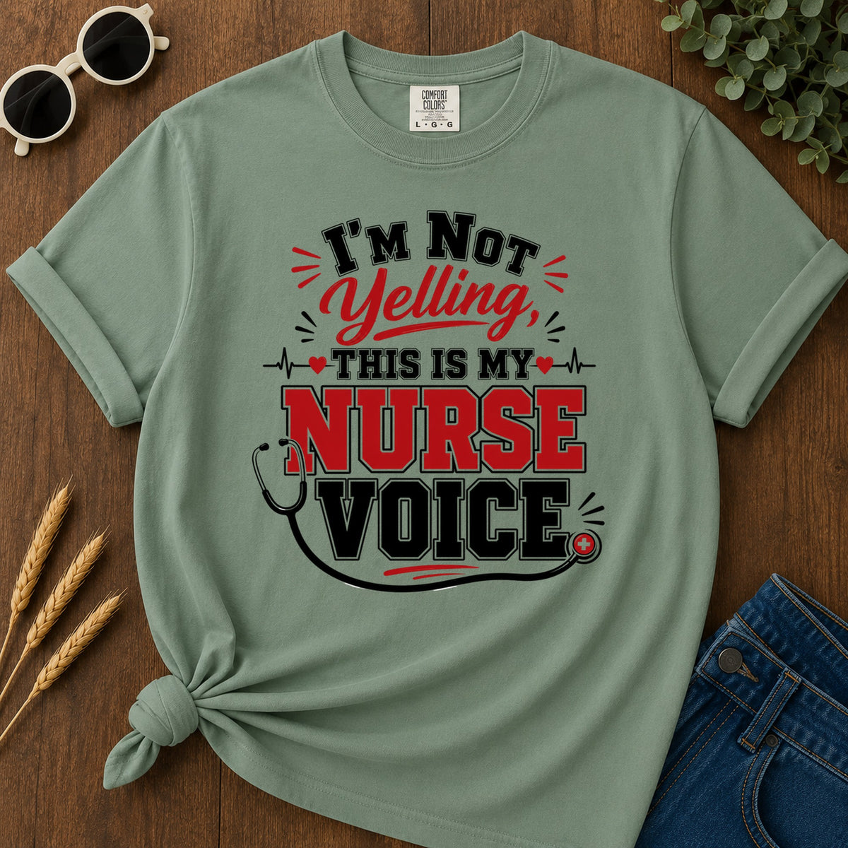 Nurse Voice T-Shirt - Light Green Mockup