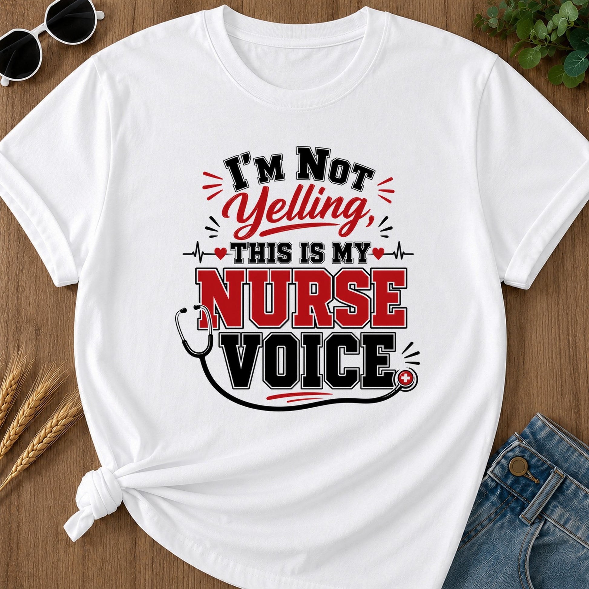 Nurse Voice T-Shirt - White Mockup