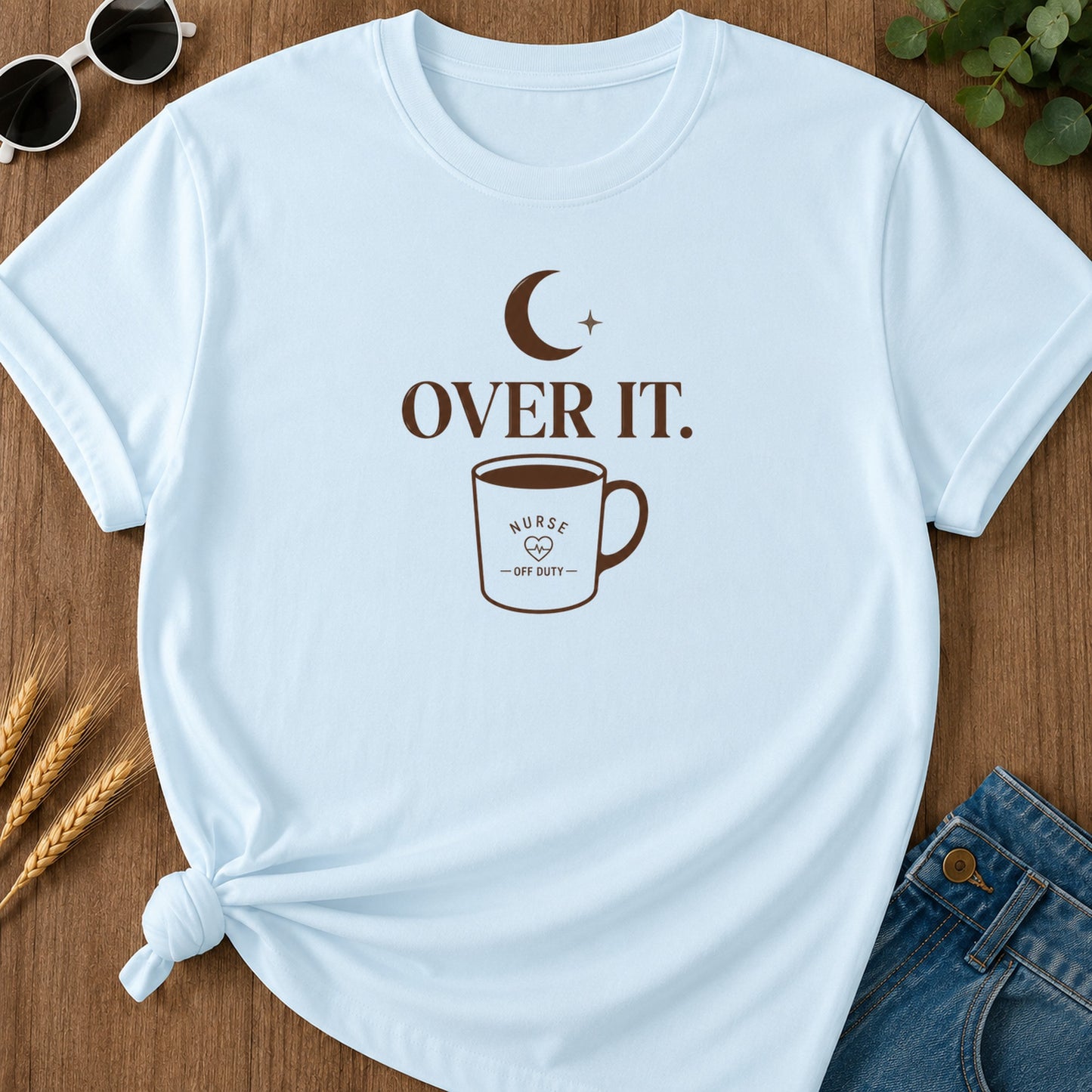 Over It 99 T-Shirt - Chambray Mockup