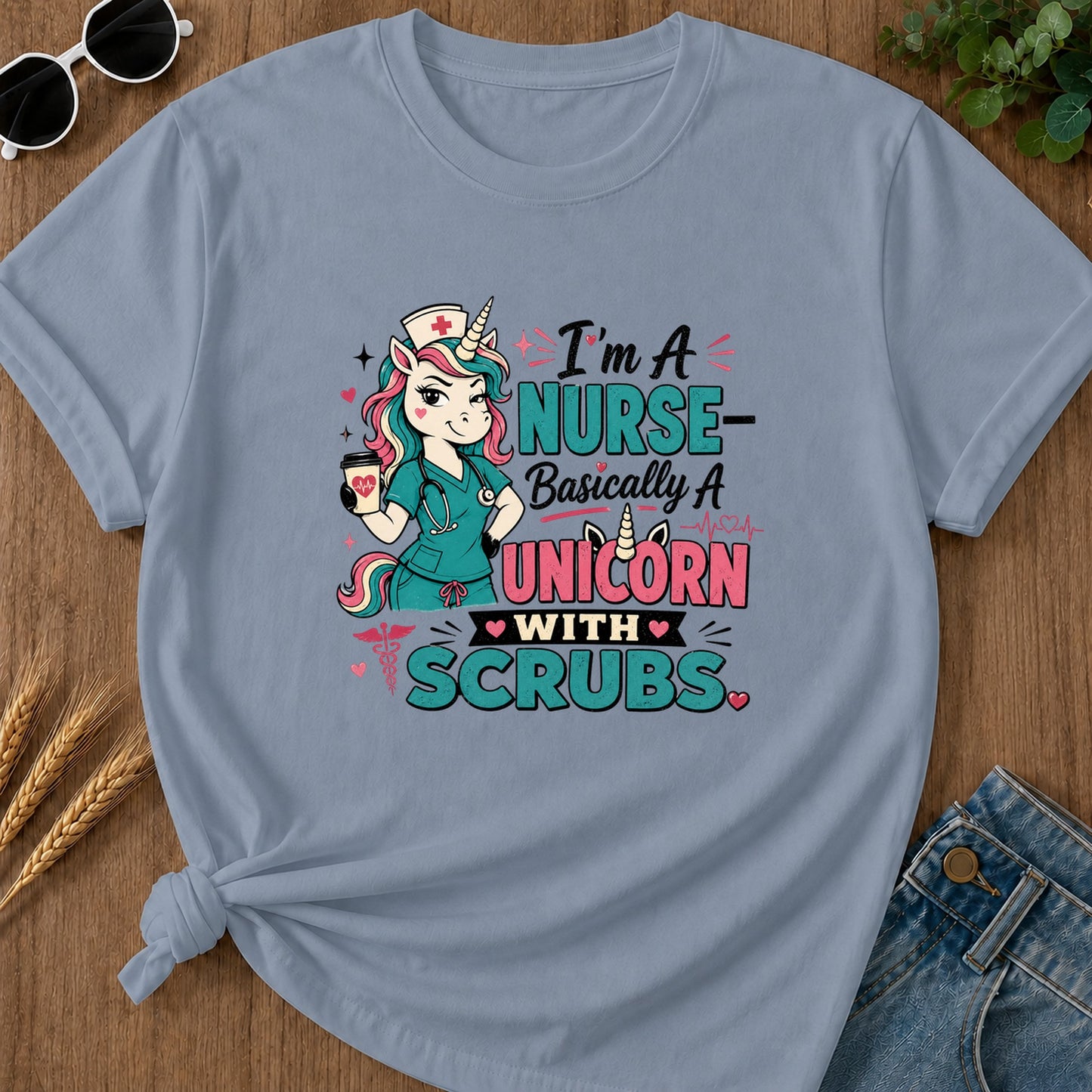 A Nurse Basically T-Shirt - Blue Jean