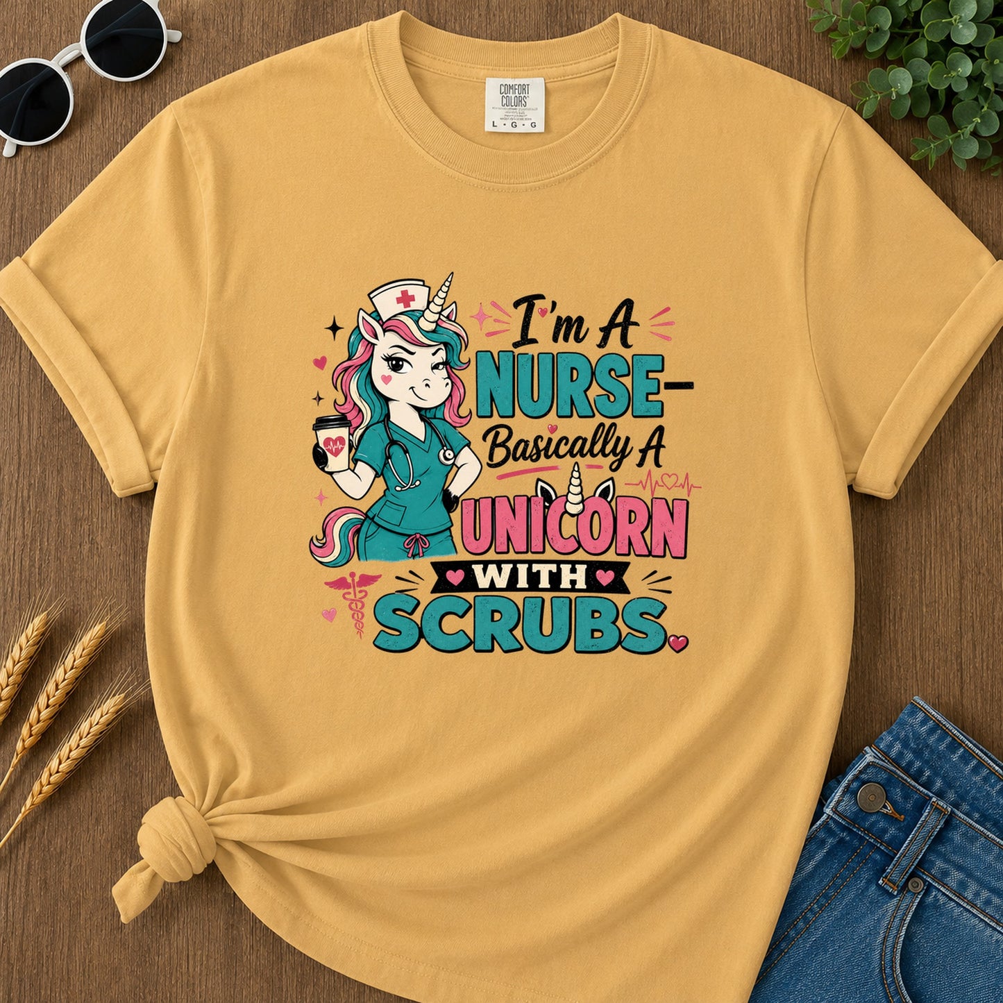 A Nurse Basically T-Shirt - Mustard