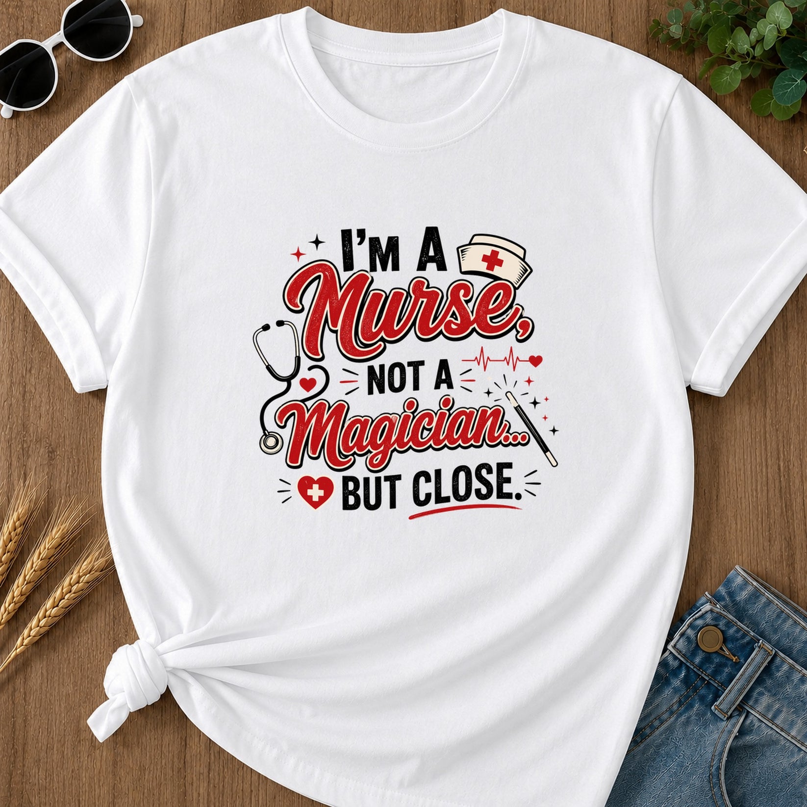 A Nurse Not A Magician T-Shirt - White