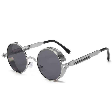 Steampunk Round Sunglasses UV400 Metal Spring Frame Retro Streetwear Unisex – Rayzora Steam Punk