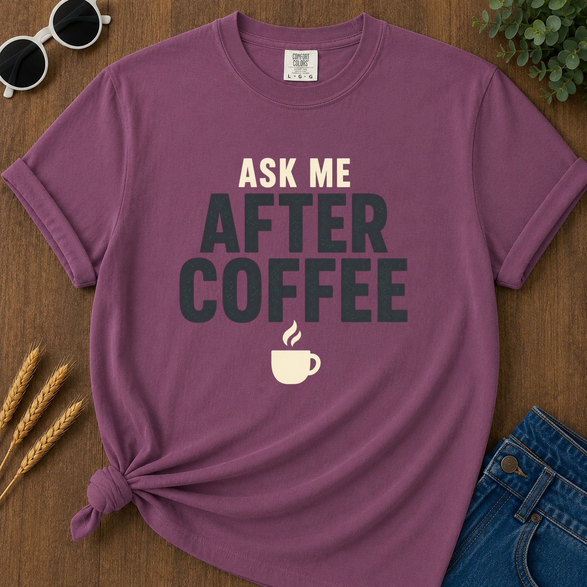 After Coffee T-Shirt - Berry