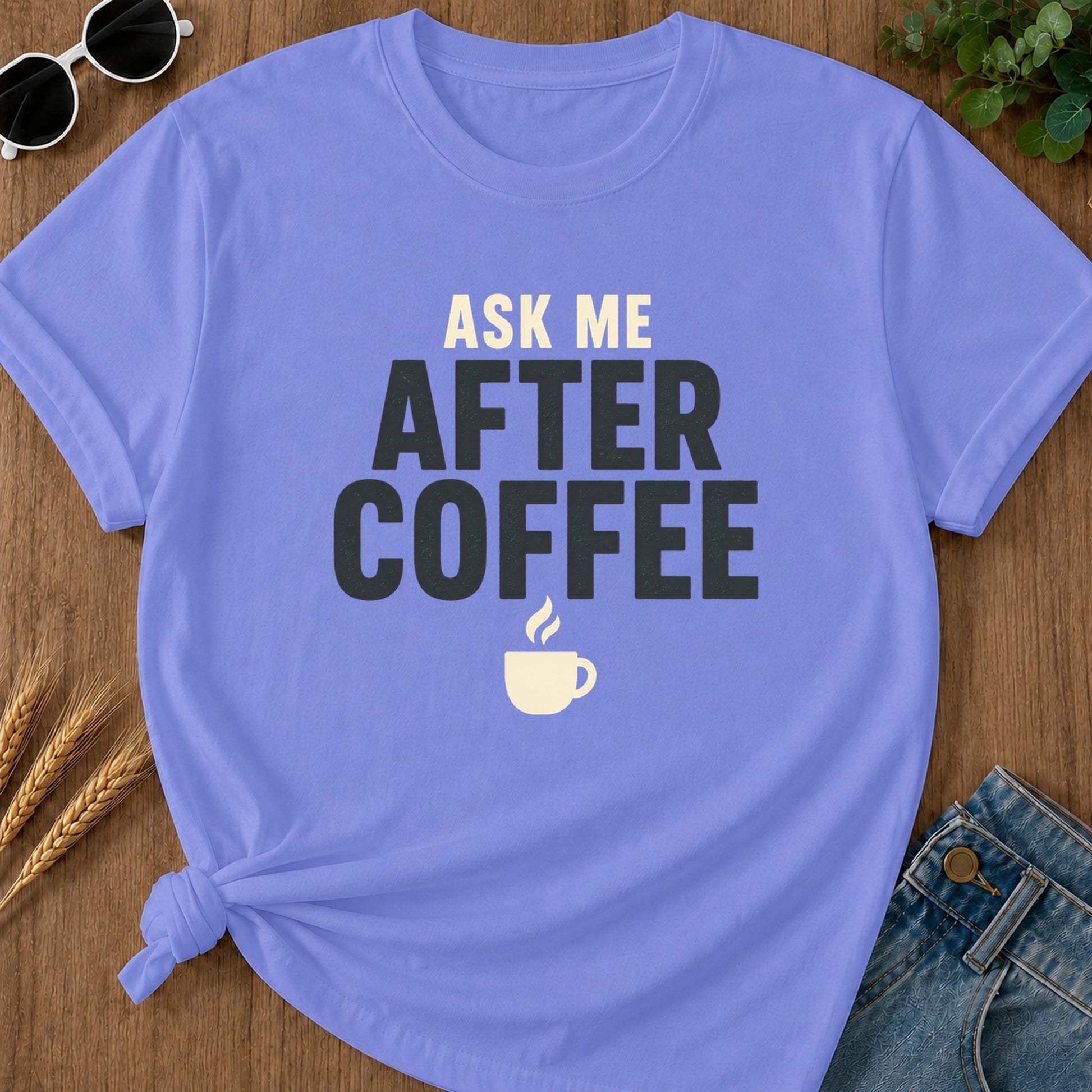 After Coffee T-Shirt - Flo Blue