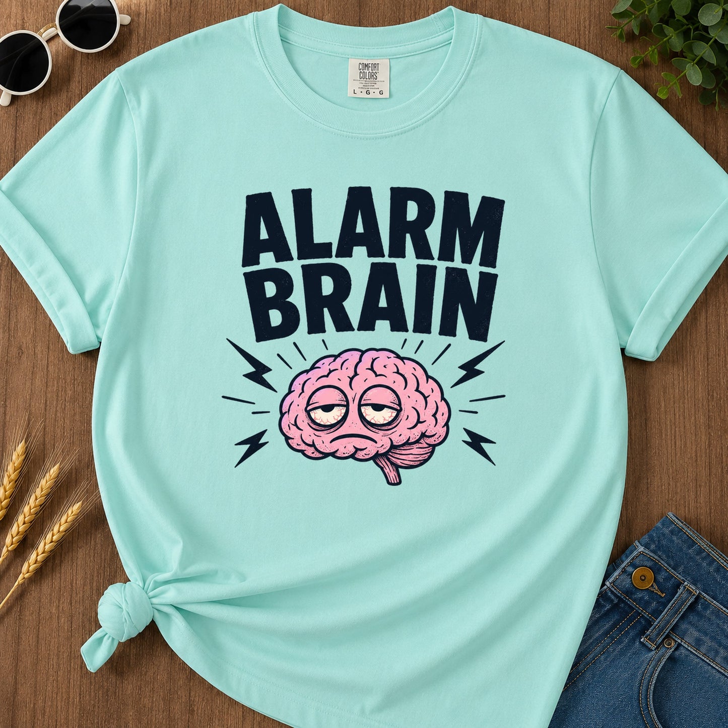 Alarm Brain Gone T-Shirt - Chalky Mint