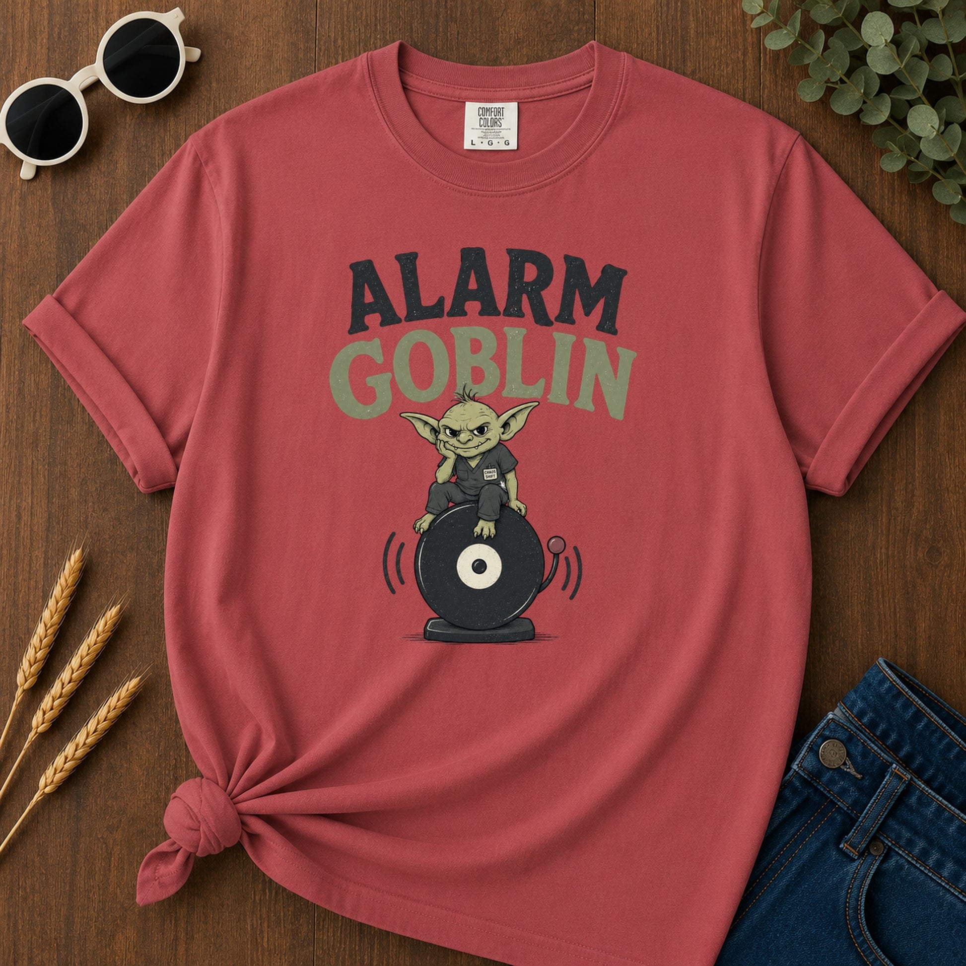 Alarm Goblin T-Shirt - Crimson