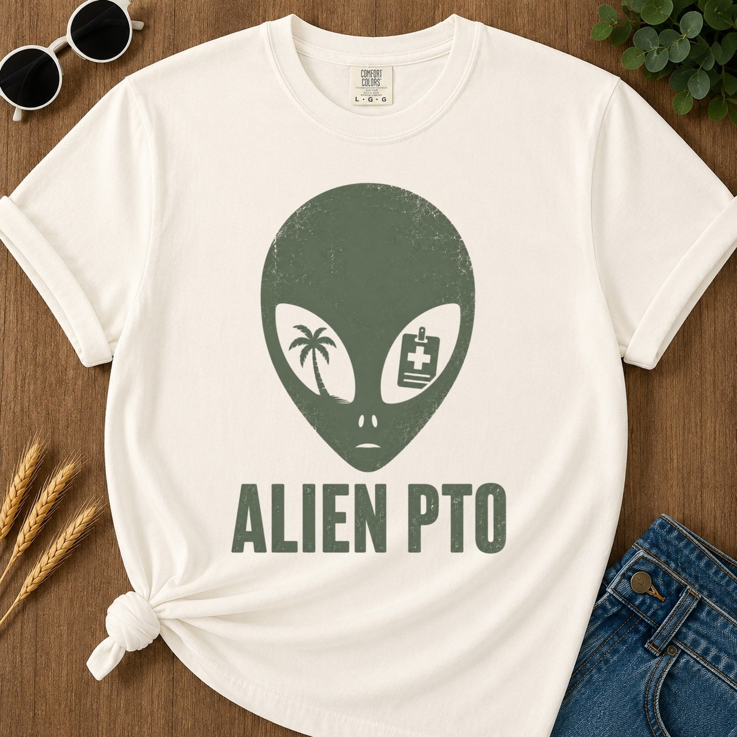 Alien Pto T-shirt - Ivory Mockup