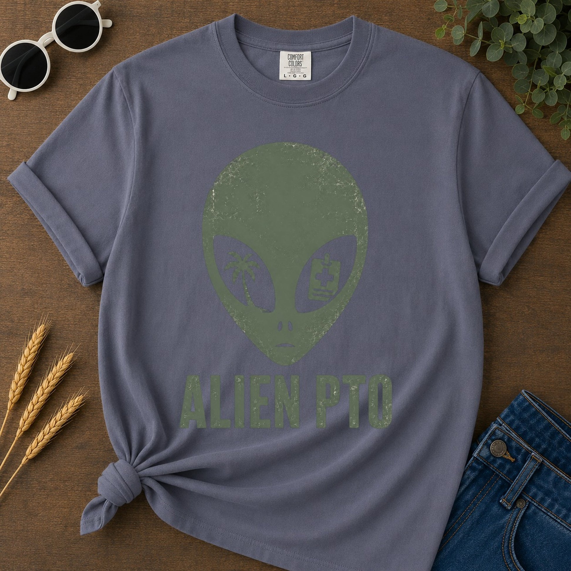 Alien Pto T-shirt - Navy Mockup
