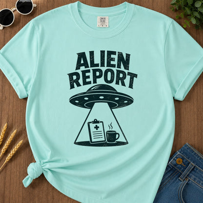 Alien Report T-shirt - Chalky Mint Mockup